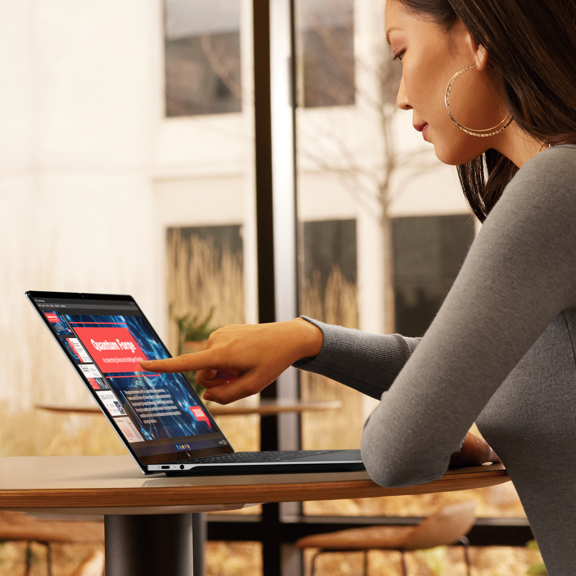 HP AI PC programme artwork showing a laptop and product learning campaign